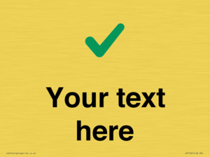 Custom plain background, green tick sign